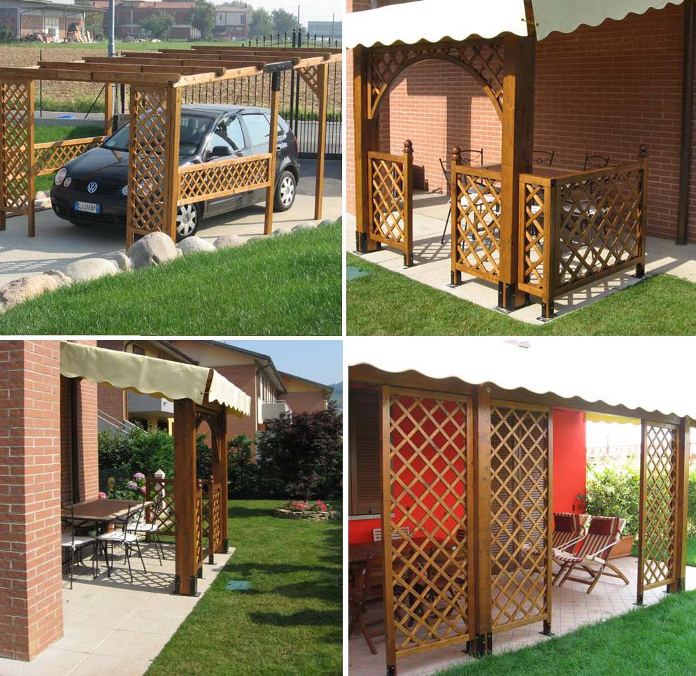 Pergolato in legno per giardino