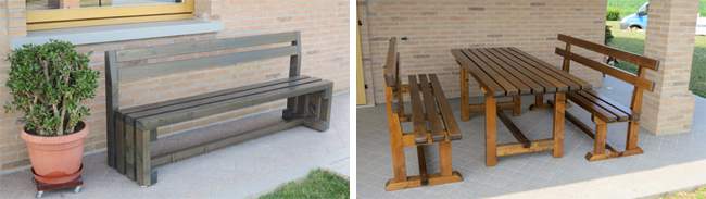 Mobili da giardino in legno - panche e tavoli Mobili da giardino in legno - panche e tavoli